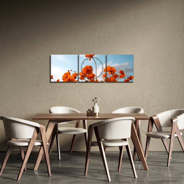 Slika - Livadsko cvijeće (sa satom) (90x30 cm)