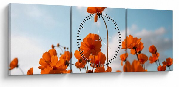 Slika - Livadsko cvijeće (sa satom) (90x30 cm)