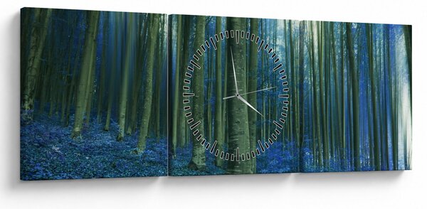 Slika - Plava šuma (sa satom) (90x30 cm)