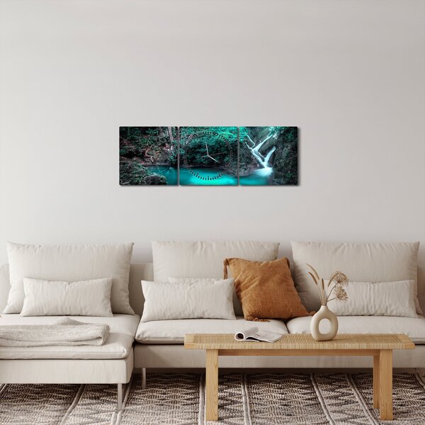 Slika - Tirkizno jezero (sa satom) (90x30 cm)