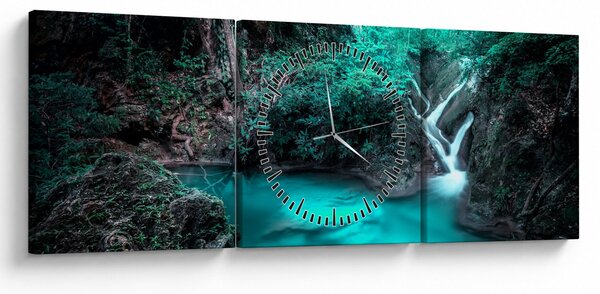 Slika - Tirkizno jezero (sa satom) (90x30 cm)