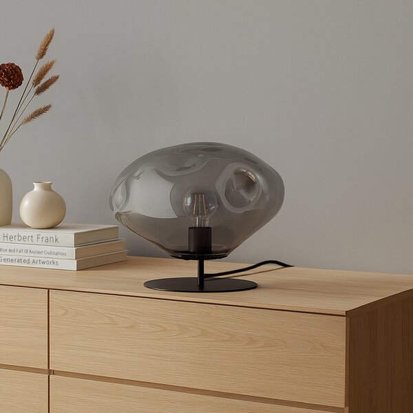 Stolne Lampa Lindby, Lelia, Sivo, Blagovaonica, Staklo, Dizajn