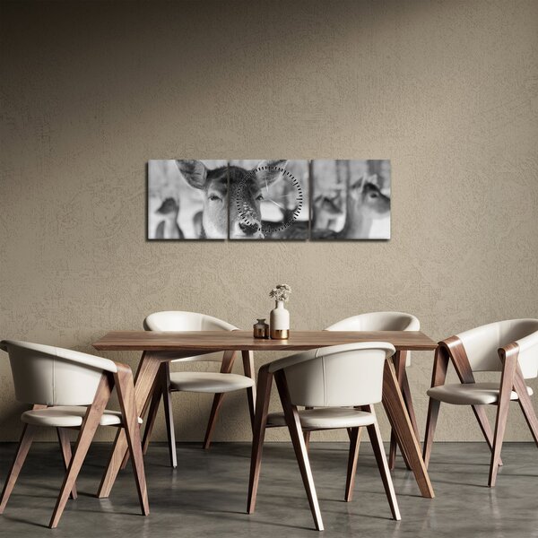 Slika - Bambi, crno-bijela (sa satom) (90x30 cm)