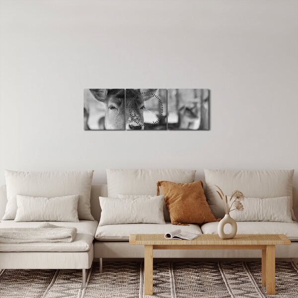 Slika - Bambi, crno-bijela (sa satom) (90x30 cm)