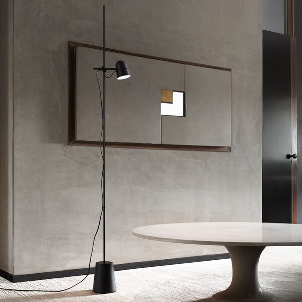 Podne Lampa Luceplan, Counterbalance, prigušiv, Crno, Dnevna soba, Metal, Dizajn