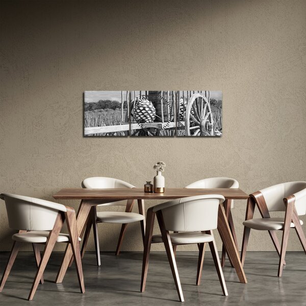 Slika - Prikolica, crno-bijela (sa satom) (90x30 cm)