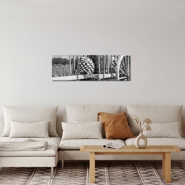 Slika - Prikolica, crno-bijela (sa satom) (90x30 cm)
