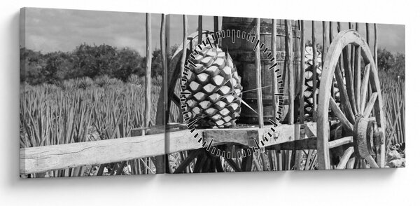 Slika - Prikolica, crno-bijela (sa satom) (90x30 cm)