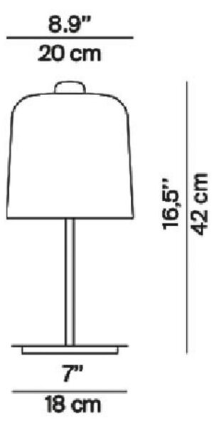 Stolne Lampa Luceplan, Zile, Crvena, Dnevna soba, Plastika, Dizajn