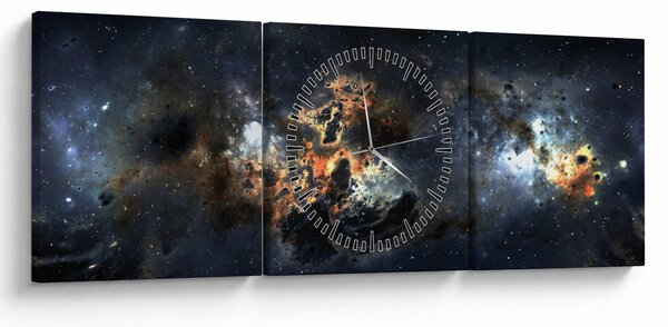 Slika - Svemir s maglicom (sa satom) (90x30 cm)