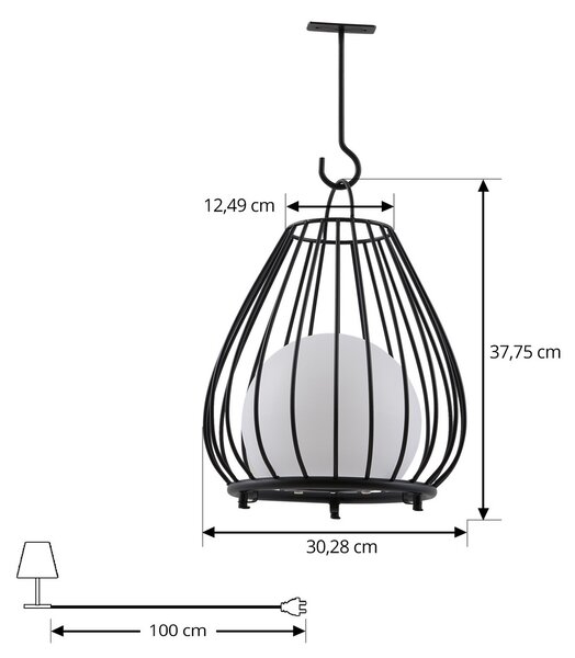 Vanjske Svjetiljka Lindby, Kelda, prigušiv, Crno, Balkon, Aluminij, Moderan