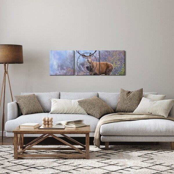 Slika - Jelen u krajoliku (sa satom) (90x30 cm)