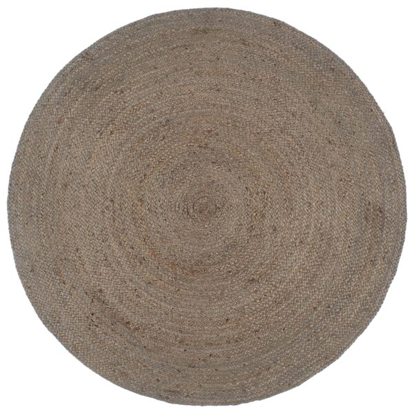 VidaXL Ručno rađeni tepih od jute okrugli 240 cm sivi