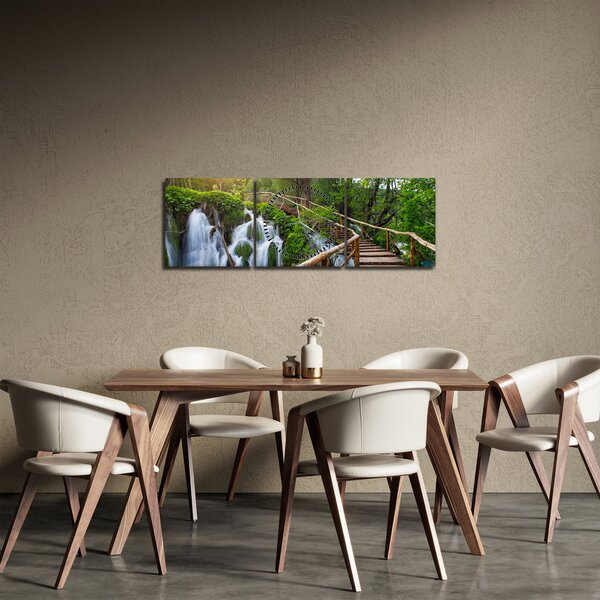 Slika - Plitvička jezera (sa satom) (90x30 cm)