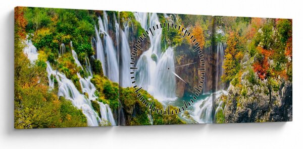Slika - Nacionalni park Plitvička jezera (sa satom) (90x30 cm)