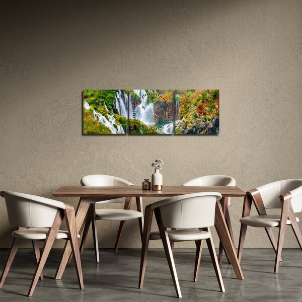 Slika - Nacionalni park Plitvička jezera (sa satom) (90x30 cm)