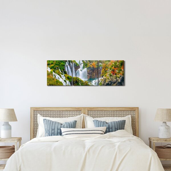 Slika - Nacionalni park Plitvička jezera (sa satom) (90x30 cm)