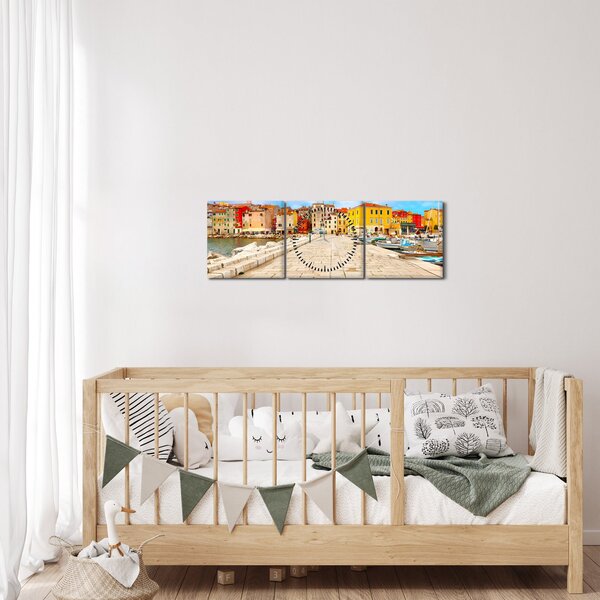Slika - Stari istarski grad Poreč, Hrvatska (sa satom) (90x30 cm)