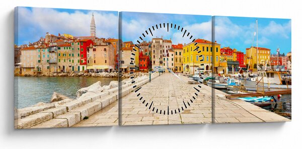 Slika - Stari istarski grad Poreč, Hrvatska (sa satom) (90x30 cm)