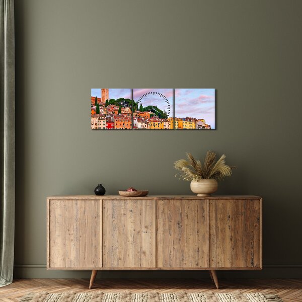 Slika - Rovinj, Croatia (sa satom) (90x30 cm)