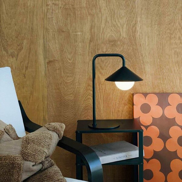 Stolne Lampa Dyberg Larsen, Nova, prigušiv, Crno, Terasa, Metal, Skandinavski