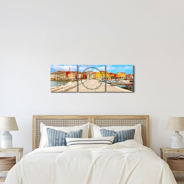 Slika - Stari istarski grad Poreč, Hrvatska (sa satom) (90x30 cm)