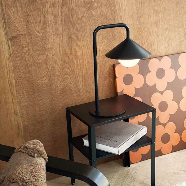 Stolne Lampa Dyberg Larsen, Nova, prigušiv, Crno, Terasa, Metal, Skandinavski