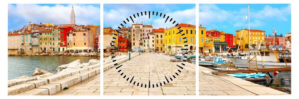Slika - Stari istarski grad Poreč, Hrvatska (sa satom) (90x30 cm)