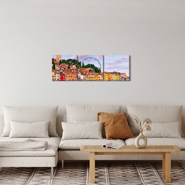 Slika - Rovinj, Croatia (sa satom) (90x30 cm)