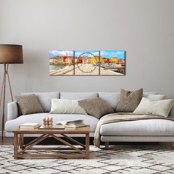 Slika - Stari istarski grad Poreč, Hrvatska (sa satom) (90x30 cm)