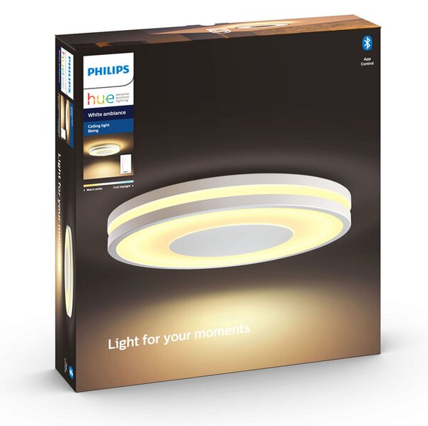 Stropne Svjetiljka Philips Hue, Being, prigušiv, Bijela, Dnevna soba, Metal, Moderan