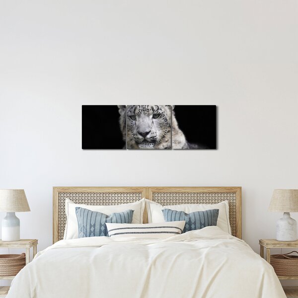 Slika - Snježni leopard (sa satom) (90x30 cm)