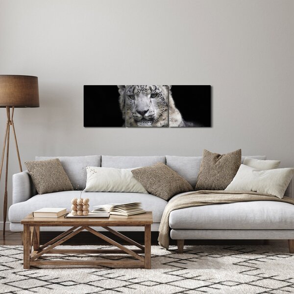 Slika - Snježni leopard (sa satom) (90x30 cm)