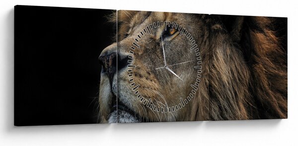 Slika - Veličanstveni lav (sa satom) (90x30 cm)