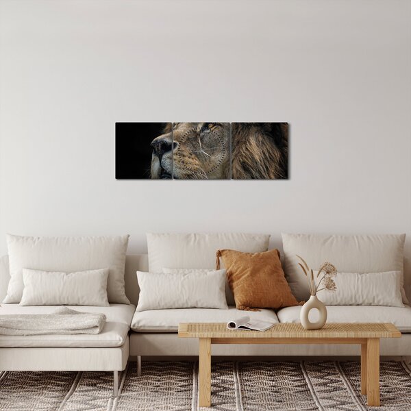 Slika - Veličanstveni lav (sa satom) (90x30 cm)