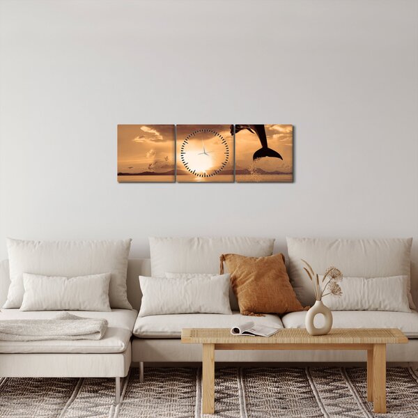 Slika - Delfin na zalasku sunca (sa satom) (90x30 cm)