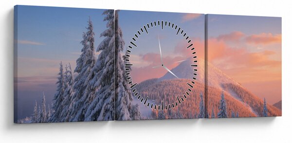Slika - Zimski pejzaž (sa satom) (90x30 cm)