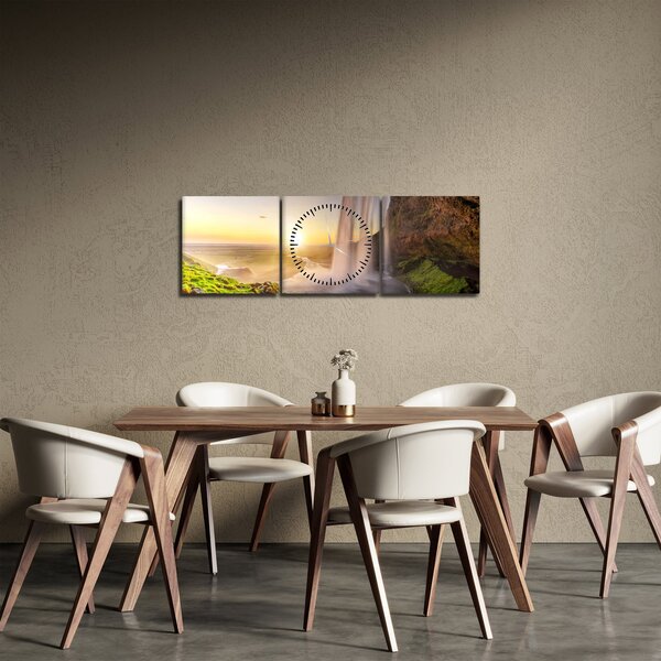 Slika - Seljalandsfoss iza špilje (sa satom) (90x30 cm)