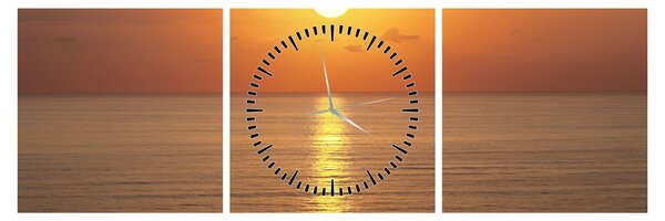 Slika - Zalazak sunca iznad oceana (sa satom) (90x30 cm)