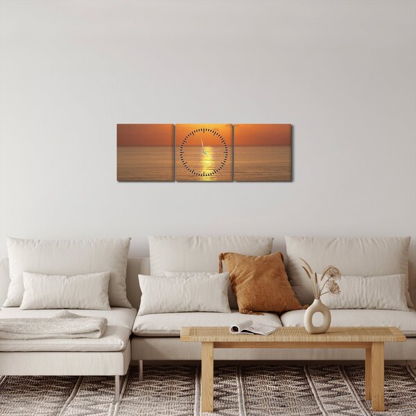 Slika - Zalazak sunca iznad oceana (sa satom) (90x30 cm)