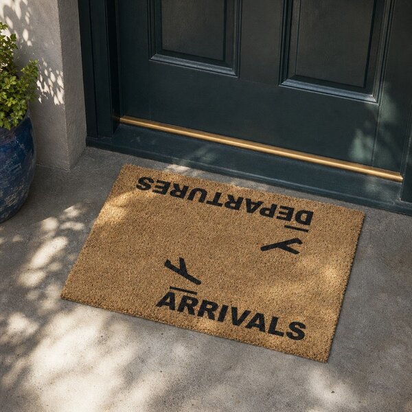Otirač od kokosovih vlakana 40x60 cm Arrivals and Departures – Artsy Doormats