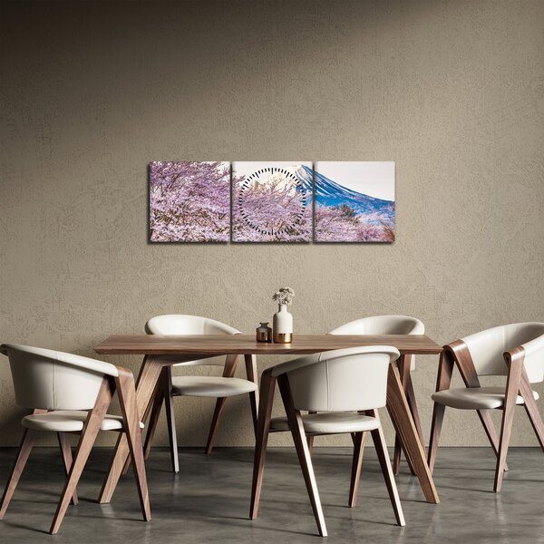 Slika - Japan u proljeće (sa satom) (90x30 cm)