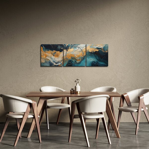 Slika - Apstrakcija (sa satom) (90x30 cm)