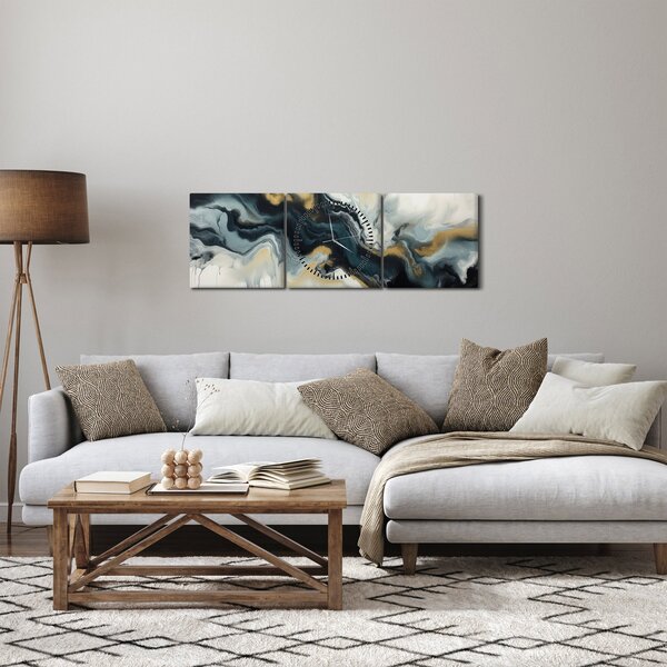 Slika - Mramorirani crtež (sa satom) (90x30 cm)