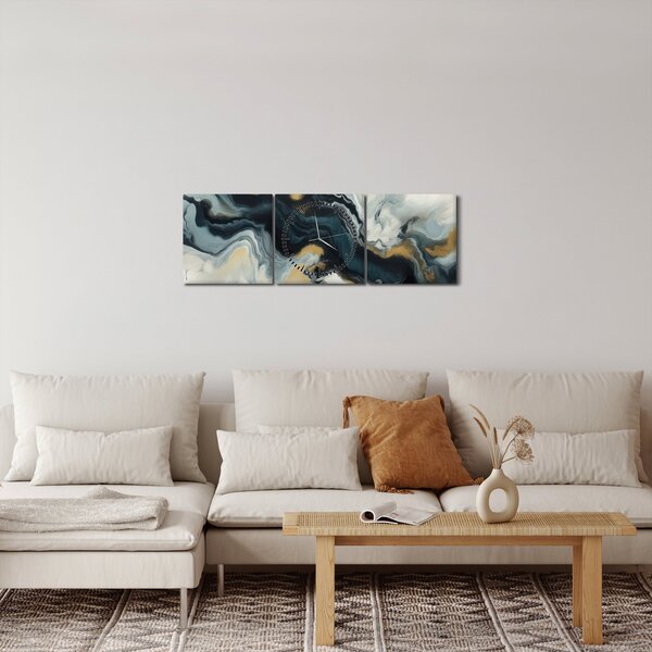 Slika - Mramorirani crtež (sa satom) (90x30 cm)