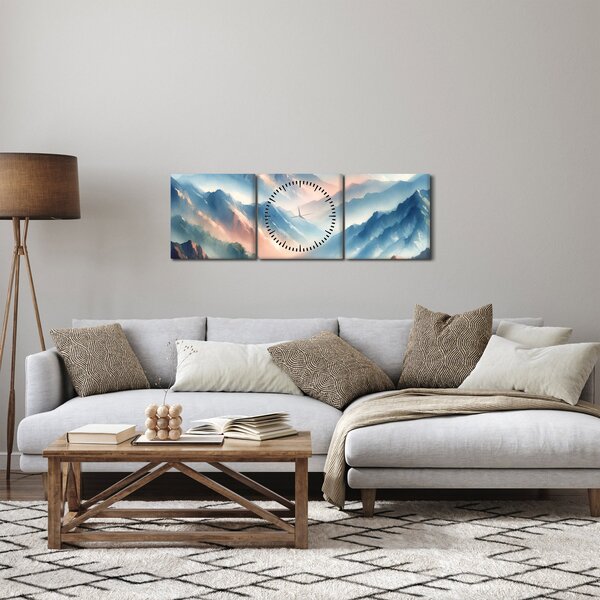 Slika - Akvarel planine (sa satom) (90x30 cm)