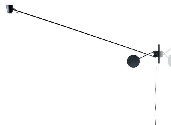 Zidne Svjetiljka Luceplan, Counterbalance, Crno, Dnevna soba, Metal, Dizajn