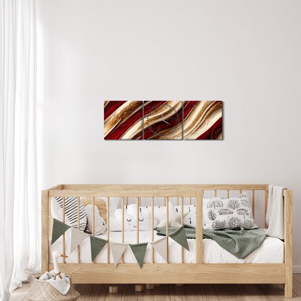 Slika - Zlatno-bijela tekstura (sa satom) (90x30 cm)
