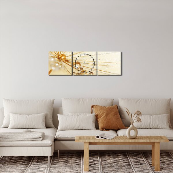 Slika - Makro fotografija maslačka (sa satom) (90x30 cm)