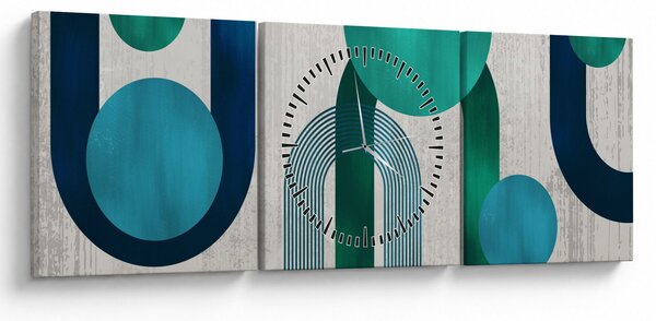 Slika - Linije i kružni oblici (sa satom) (90x30 cm)